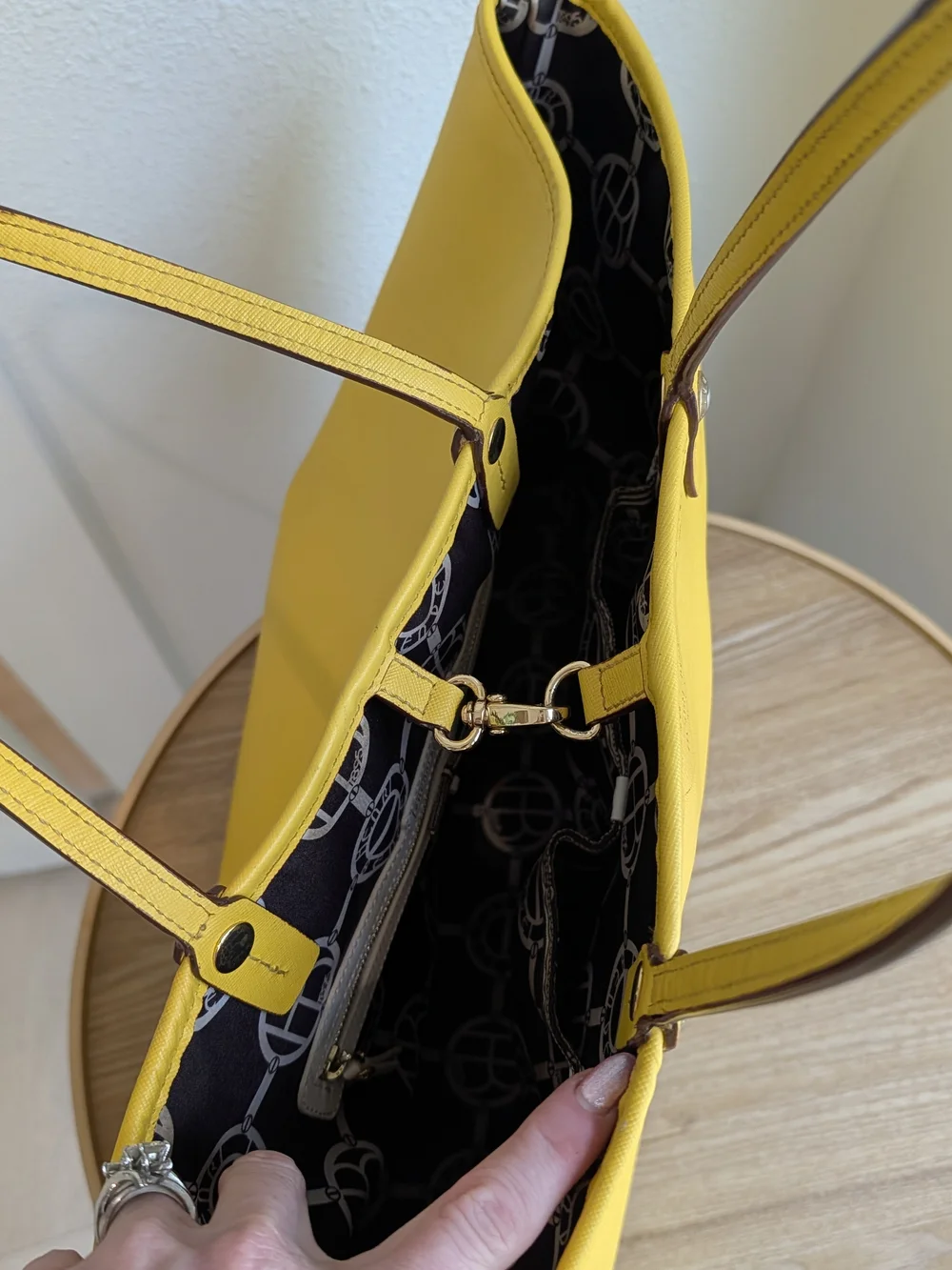 henri bendel Yellow Leather Tote